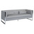 Armen Living Royce Contemporary Sofa with Polished Stainless Steel and Grey Fabric