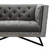 Armen Living Regis Contemporary Chair in Grey Fabric with Black Metal Finish Legs and Antique Brown Nailhead Accents