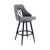 Ruby Contemporary 26" Counter Height Barstool in Black Powder Coated Finish and Grey Faux Leather