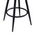 Ruby Contemporary 30" Bar Height Barstool in Black Powder Coated Finish and Grey Faux Leather