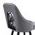 Ruby Contemporary 30" Bar Height Barstool in Black Powder Coated Finish and Grey Faux Leather