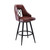 Ruby Contemporary 26" Counter Height Barstool in Black Powder Coated Finish and Vintage Coffee Faux Leather