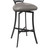 Sandy Contemporary 26" Counter Height Barstool in Matte Black Finish and Vintage Grey Faux Leather