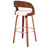 Shelly Contemporary 30" Bar Height Swivel Barstool in Walnut Wood Finish and Cream Faux Leather