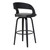 Shelly Contemporary 30"Ã‚Â Bar HeightÃ‚Â Swivel Barstool in Black Brush Wood Finish and Grey Faux Leather