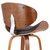 Armen Living Solvang 26" Mid-Century Swivel Counter Height Barstool in Brown Faux Leather with Walnut Wood