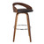 Armen Living Sonia 26" Counter Height Barstool in Walnut Wood Finish with Brown Faux Leather