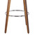 Armen Living Sonia 30" Bar Height Barstool in Walnut Wood Finish with Brown Faux Leather