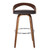 Armen Living Sonia 30" Bar Height Barstool in Walnut Wood Finish with Brown Faux Leather