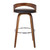 Armen Living Sonia 30" Bar Height Barstool in Walnut Wood Finish with Brown Faux Leather