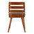 Armen Living Storm Mid-Century Dining Chair in Walnut Wood and Charcoal Fabric