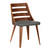 Armen Living Storm Mid-Century Dining Chair in Walnut Wood and Gray Faux Leather