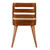 Armen Living Storm Mid-Century Dining Chair in Walnut Wood and Green Fabric
