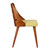 Armen Living Storm Mid-Century Dining Chair in Walnut Wood and Green Fabric