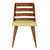 Armen Living Storm Mid-Century Dining Chair in Walnut Wood and Green Fabric