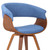 Armen Living Summer Mid-Century Chair in Blue Fabric with Walnut Wood Finish
