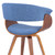 Armen Living Summer Mid-Century Chair in Blue Fabric with Walnut Wood Finish