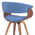Armen Living Summer Mid-Century Chair in Blue Fabric with Walnut Wood Finish