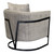 Armen Living Swan Contemporary Accent Chair with Black Iron Finish and Beige Fabric