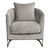 Armen Living Swan Contemporary Accent Chair with Black Iron Finish and Beige Fabric