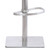 Armen Living Sydney Adjustable Barstool in Brushed Stainless Steel with Vintage Grey Faux Leather and Walnut Wood Back