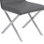 Armen Living Tempe Contemporary Dining Chair in Gray Faux Leather with Brushed Stainless Steel Finish - Set of 2