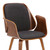 Armen Living Tiffany Mid-Century Dining Chair in Charcoal Fabric with Walnut Veneer Finish