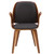 Armen Living Tiffany Mid-Century Dining Chair in Charcoal Fabric with Walnut Veneer Finish