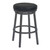 Armen Living Tilden 30" Bar Height Metal Swivel Backless Barstool in Ford Black Faux Leather and Mineral Finish