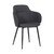 Tammy Contemporary Dining Chair in Black Powder Coated Finish and Charcoal Fabric