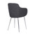 Tammy Contemporary Dining Chair in Chrome Brushed Finish and Charcoal Fabric