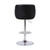 Toby Contemporary Adjustable Barstool in Chrome Finish with Black Faux Leather and Walnut Finish