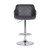 Toby Contemporary Adjustable Barstool in Chrome Finish with Grey Faux Leather and Walnut Finish