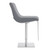 Victory Contemporary Swivel Barstool in Brushed Stainless Steel and Grey Faux Leather