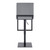 Victory Contemporary Swivel Barstool in Matte Black Finish and Grey Faux Leather