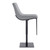 Victory Contemporary Swivel Barstool in Matte Black Finish and Grey Faux Leather