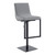 Victory Contemporary Swivel Barstool in Matte Black Finish and Grey Faux Leather