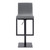 Victory Contemporary Swivel Barstool in Matte Black Finish and Grey Faux Leather