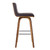 Armen Living Vienna 26" Counter Height Barstool in Walnut Wood Finish with Brown Faux Leather