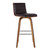 Armen Living Vienna 26" Counter Height Barstool in Walnut Wood Finish with Brown Faux Leather