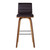 Armen Living Vienna 30" Bar Height Barstool in Walnut Wood Finish with Brown Faux Leather