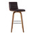 Armen Living Vienna 30" Bar Height Barstool in Walnut Wood Finish with Brown Faux Leather