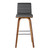 Armen Living Vienna 26" Counter Height Barstool in Walnut Wood Finish with Grey Faux Leather