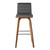 Armen Living Vienna 30" Bar Height Barstool in Walnut Wood Finish with Grey Faux Leather