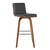 Armen Living Vienna 30" Bar Height Barstool in Walnut Wood Finish with Grey Faux Leather