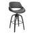 Vanessa Contemporary Adjustable Barstool in Black Brushed Wood Finish and Grey Faux Leather
