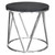 Armen Living Vivian Contemporary End Table in Polished Stainless Steel Finish with Grey Top