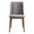 Wade Mid-Century Dining Chair in Walnut Finish and Gray Fabric - Set of 2