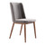 Wade Mid-Century Dining Chair in Walnut Finish and Gray Fabric - Set of 2