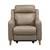 Wisteria Contemporary Chair in Light Brown Wood Finish and Taupe Genuine Leather